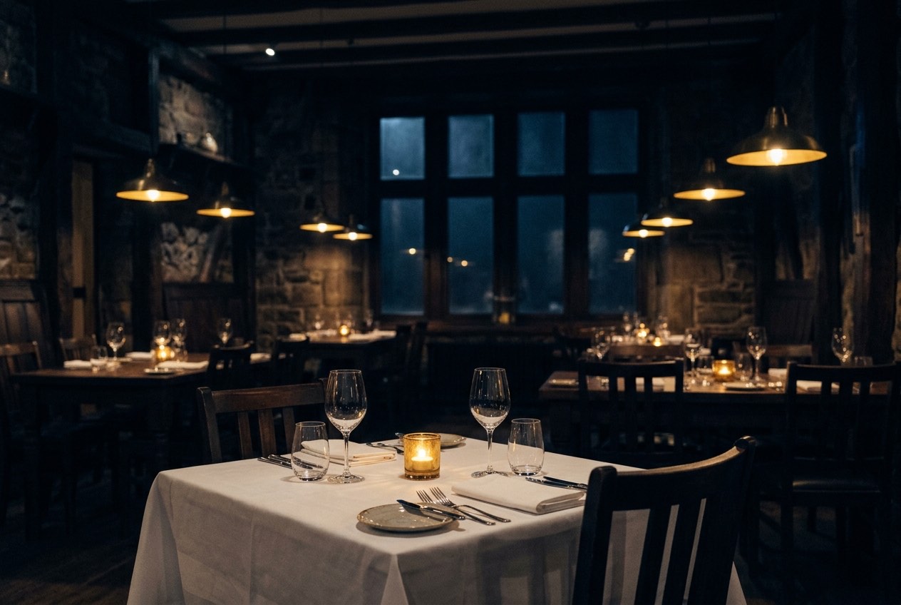 Evening table light used for dining places