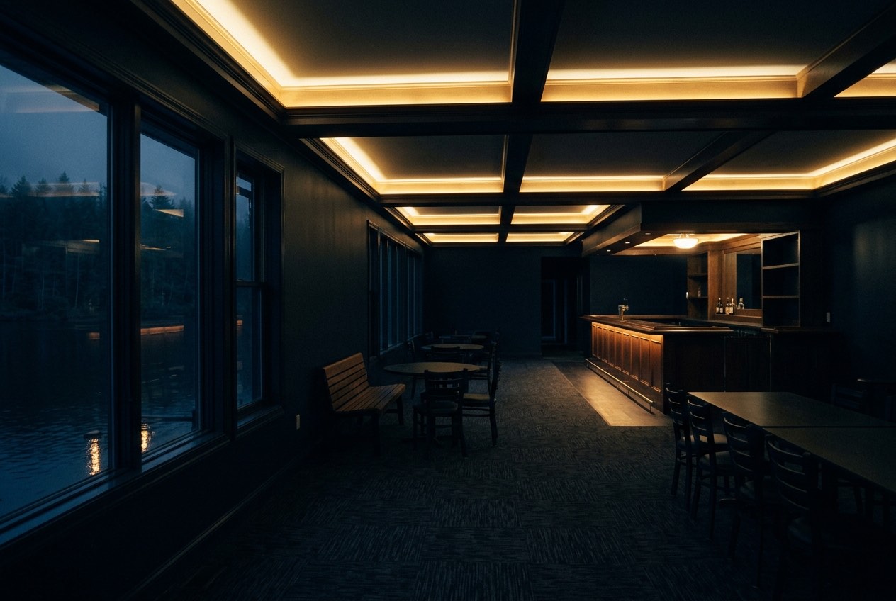 Dim interior used for on-the-floor places