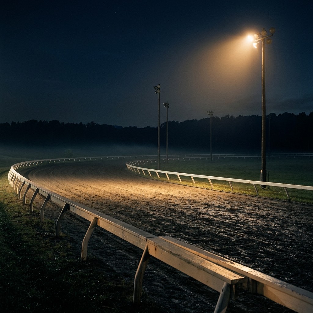 Night countryside above Rice Lake